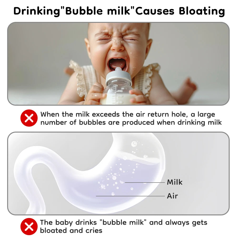 MAMIJOY  High boron silicon Glass milk bottle Wide caliber Newborn babies 0 to 6 months Glass milk bottle Anti-Colic BPA Free