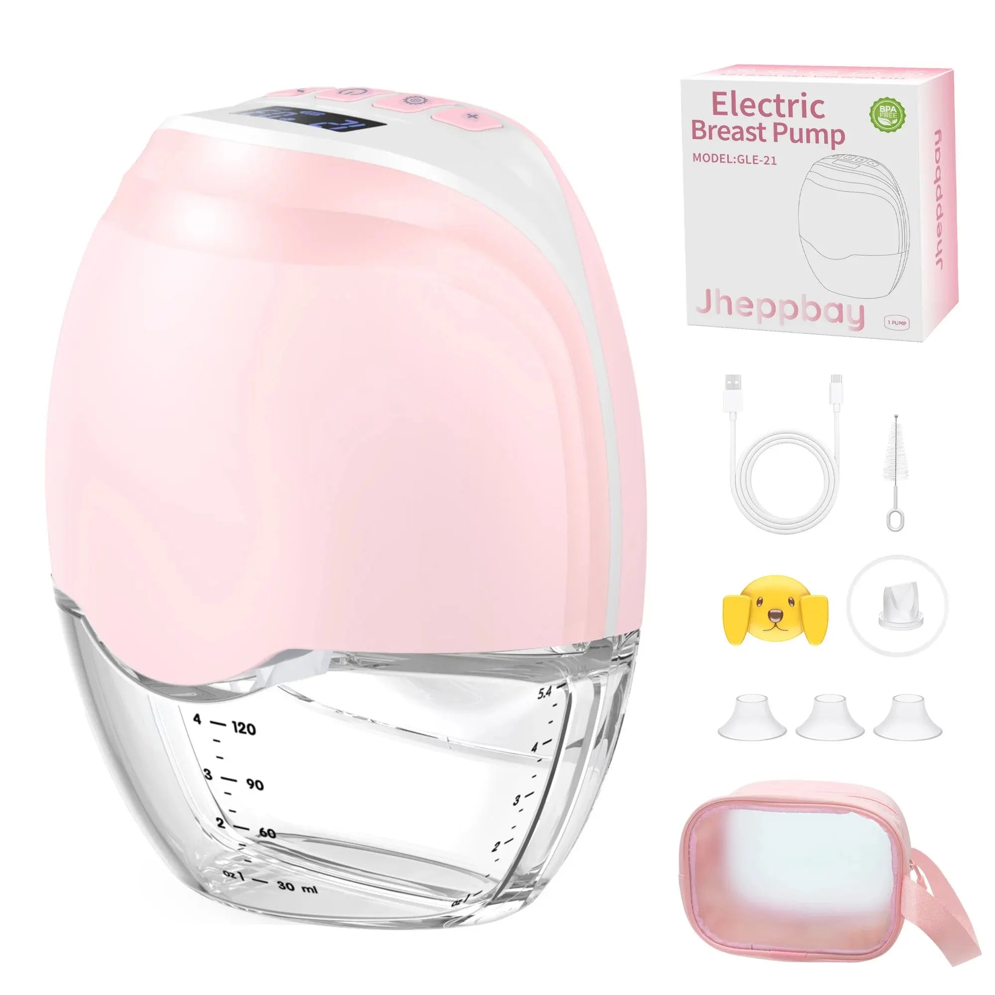 Wearable Breast Pump Electric Breastpumps Hands Free Comfort Milk Collector Lightweight with LED Display 3 Modes & 12 Levels