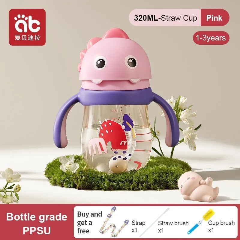 AIBEDILA Baby Drinking Cup Baby Glass Cups Kids Cup With Straw Water Bottles for Kids Children's Water Bottle Items Mother Solid