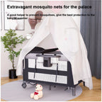 5-in-1 Baby Playpen Crib Bedside Sleeper with Diaper Table and Activity Center Foldable Multifunctional Infant Bed Winter Baby
