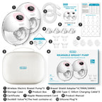 MAMIJOY 2PCS Wearable Electric Breast Pump 4 Modes＆36Suction Levels Silent Leak-Proof Hands Free Portable Breast Pumps EB50D