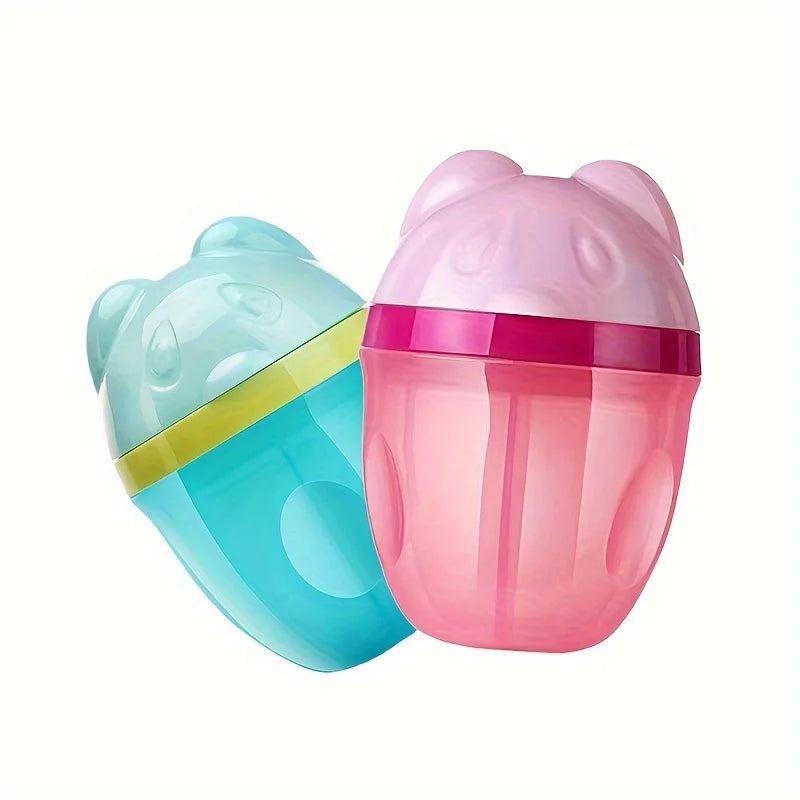 3-Compartment Portable Baby Food Storage Box, Essential Grain Storage for Babies, Travel Cartoon Mini Portable Snack Dispenser