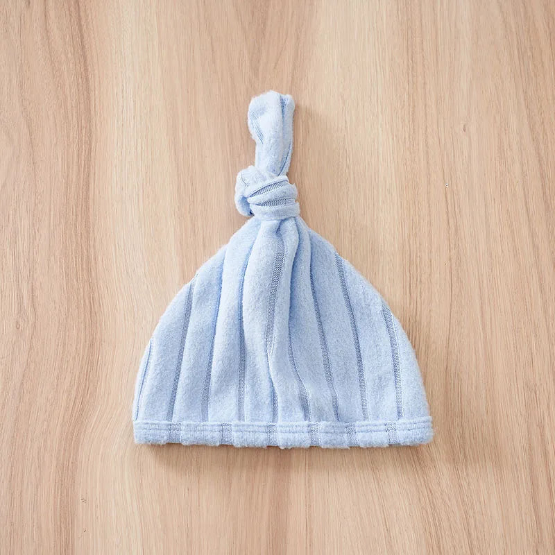 2pcs newborn baby romper Winter sweater knit long-sleeved blue Bear Chapter With hat One piece Baby pajamas 0-18 months Unisex