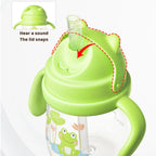 Anti-Colic Baby Water Cup Cartoon Baby Training Straw Cup with Double Handles Anti-Choking Training Cup for Boys and Girls