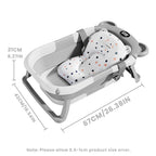 Collapsible Baby Bathtub for Newborn with Thermometer &1Soft Floating Cushion,Portable Travel Bathtub with Drain Hole,Baby Tubs