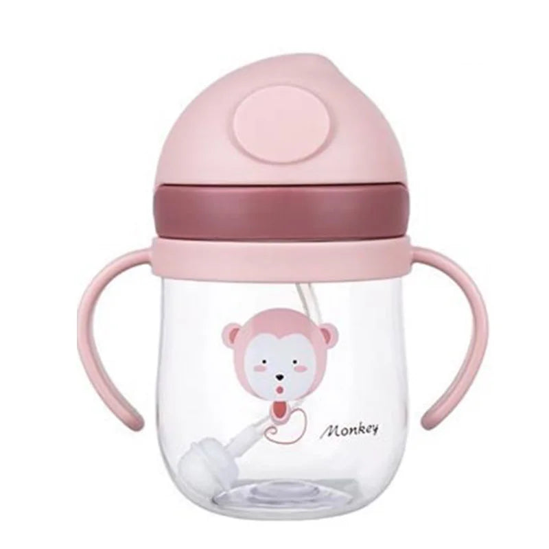 MAMIJOY  BY01 Kids Water Sippy Cup Creative Cartoon Baby Feeding Cups with Straws Leakproof Water Bottles Outdoor Childrens Cup