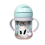 250ml Baby Feeding Cup with Straw Children Learn Feeding Drinking Bottle Kids Training Cup with Straw