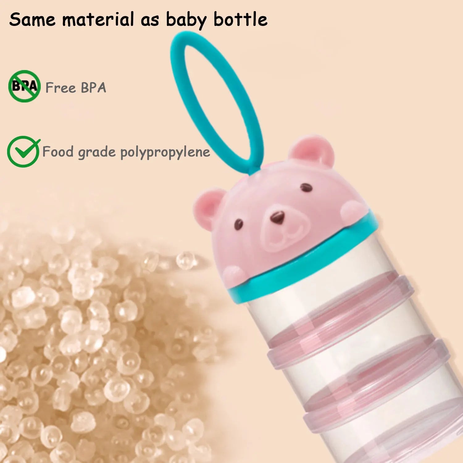 4-layer portable compartmental milk powder box, baby fruit complementary food box, very suitable for outdoor use