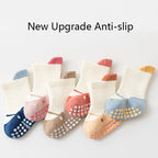 3/6 Pairs Baby Floor Socks with Grips Breathable Cotton Non-Slip Socks for Toddlers 0-5 Years