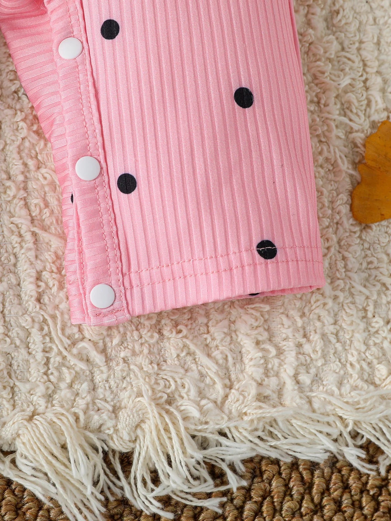2Pcs Baby Girl Romper Jumpsuit  Autumn Ribbed Ruffle Long Sleeve Heart Print Bodysuit Newborn Infant Girls Cute Daily Clothes