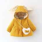 Veste coton fille hiver – Capuche oreilles de lapin