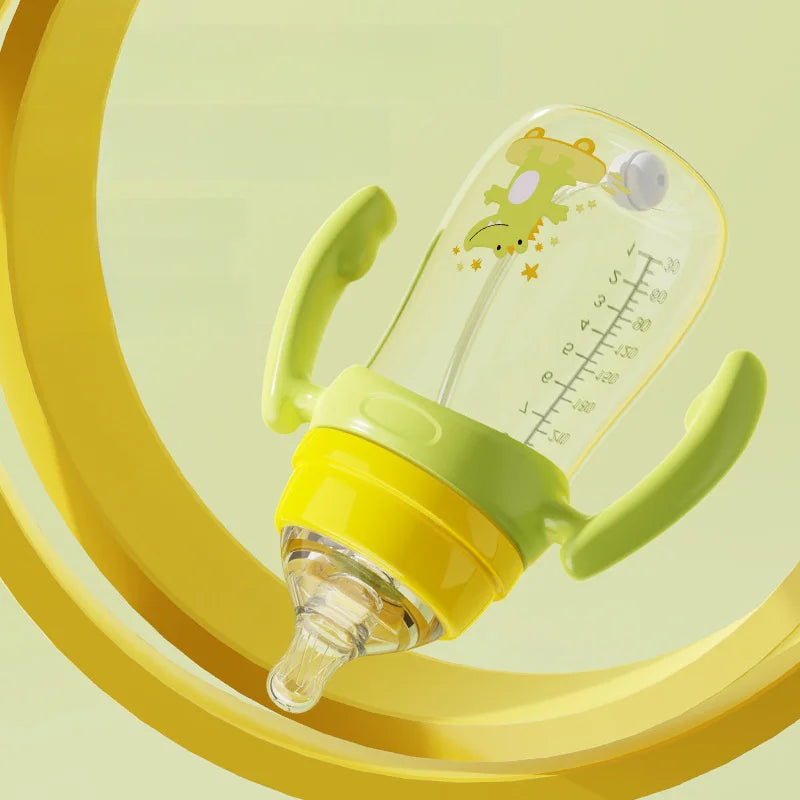 300ml baby bottle, specially designed for infants, easy to hold and clean, with handles for convenient outdoor use