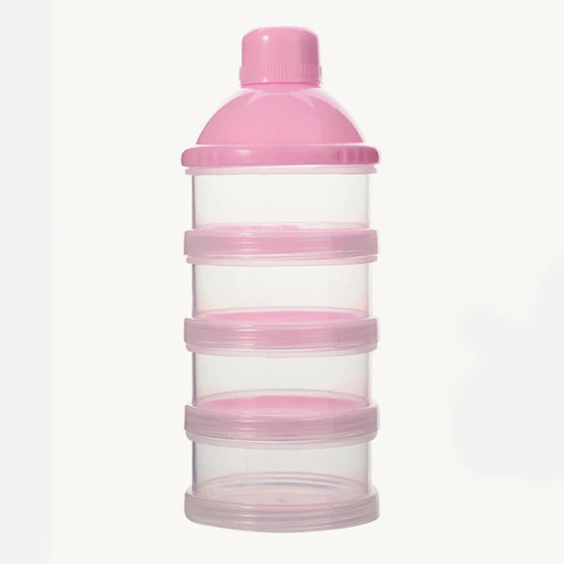 4 Layer Portable Grid Formula Milk Powder Dispenser Baby Accessories Plastic Cereal Food Container Infant Feeding Storage Box