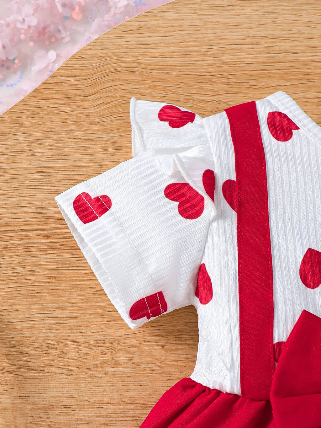 Robe Bébé Fille Princesse – Motif Cœurs & Bandeau Assorti