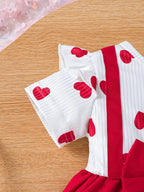 Robe Bébé Fille Princesse – Motif Cœurs & Bandeau Assorti