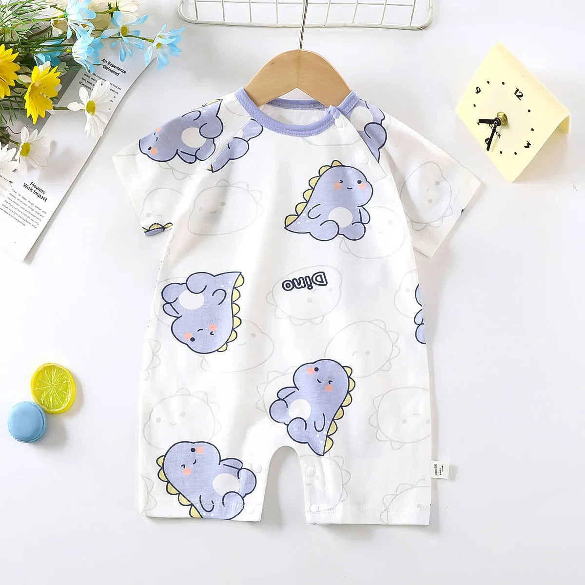 Barboteuse Bébé Cartoon – Body Été en Coton Léger Manches Courtes