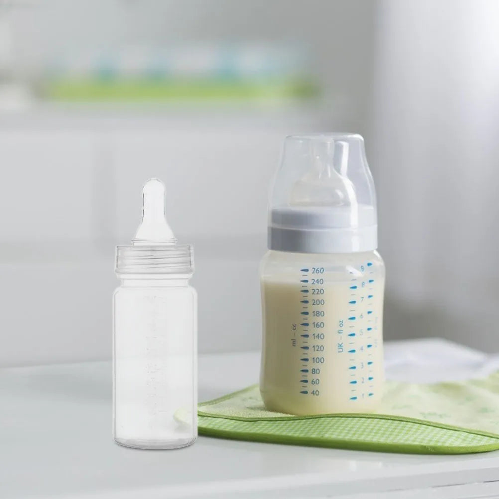 4Pcs Newborn Milk Bottle Disposable Baby Bottles Heat Resistant Plastic Feeding Bottle with Scale for Infants 0-3 Months
