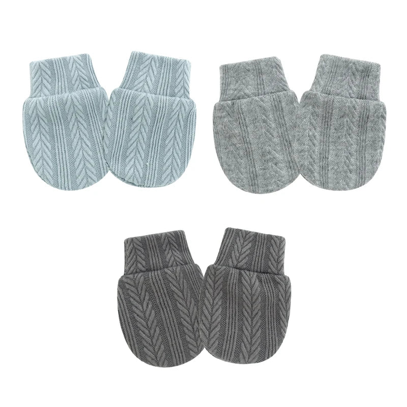 Lot 3 Moufles Bébé – Coton Doux