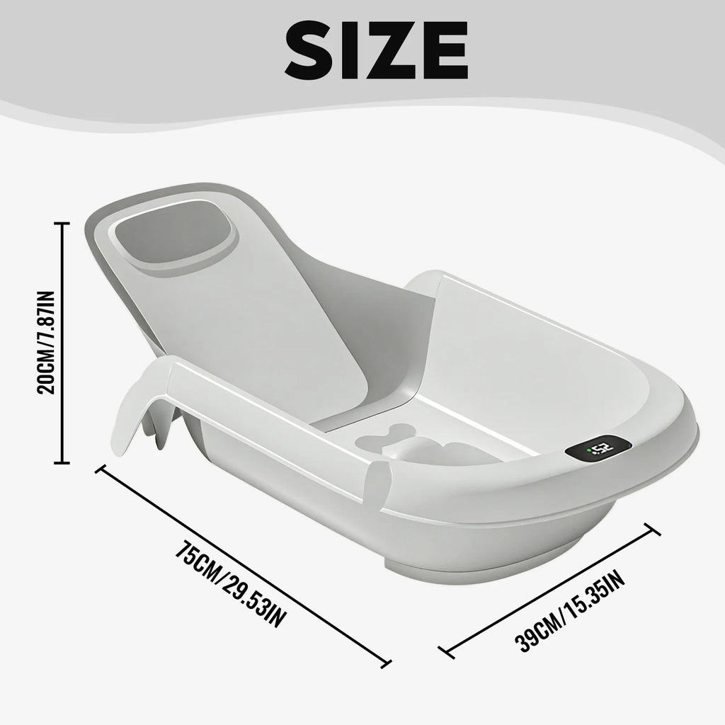 4-in-1 Newborn Baby Bath, Reclining All-in-1 Baby Bath Seat Adjusts as Baby Grows,Portable Bathtub Baby Bath Essentials (Grey)