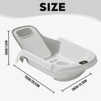 4-in-1 Newborn Baby Bath, Reclining All-in-1 Baby Bath Seat Adjusts as Baby Grows,Portable Bathtub Baby Bath Essentials (Grey)
