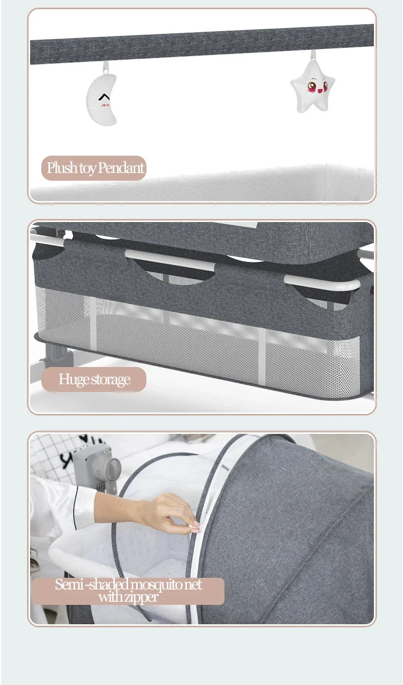 Baby Cribs Baby beds Electric Cradle for newborn babies Portable Baby Rocker Bassinet with Automatic Swing for Baby Rocking bed
