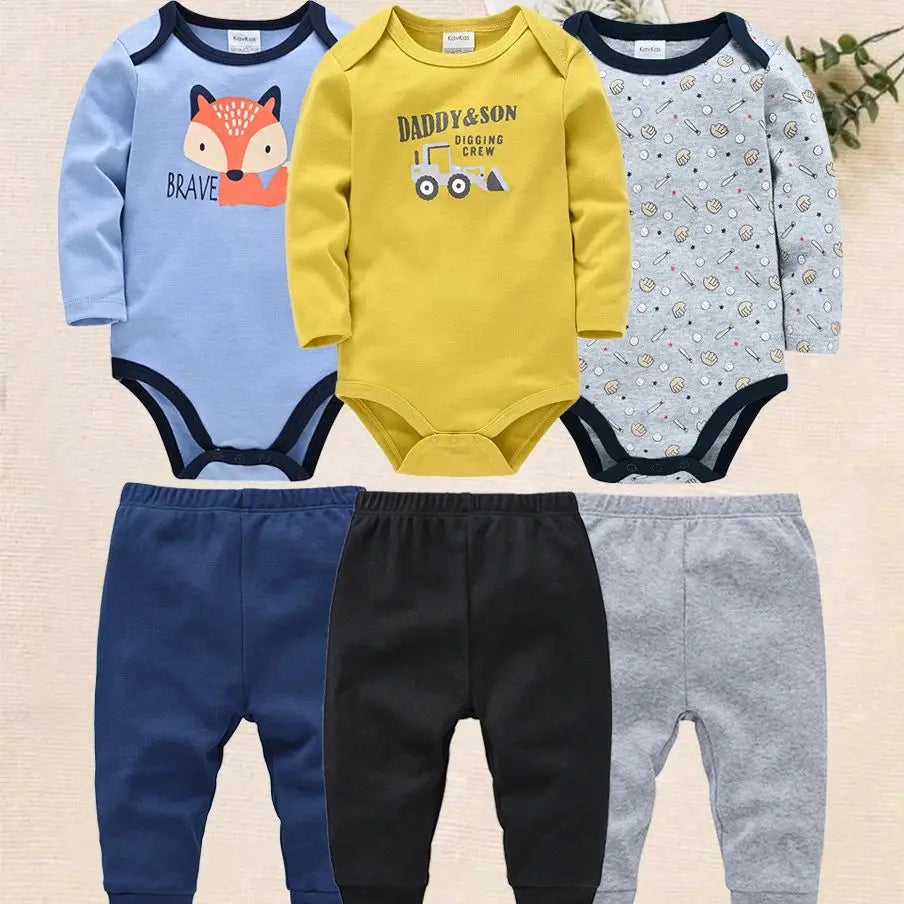 Body Bébé – 3/6 pcs Coton Manche Longue