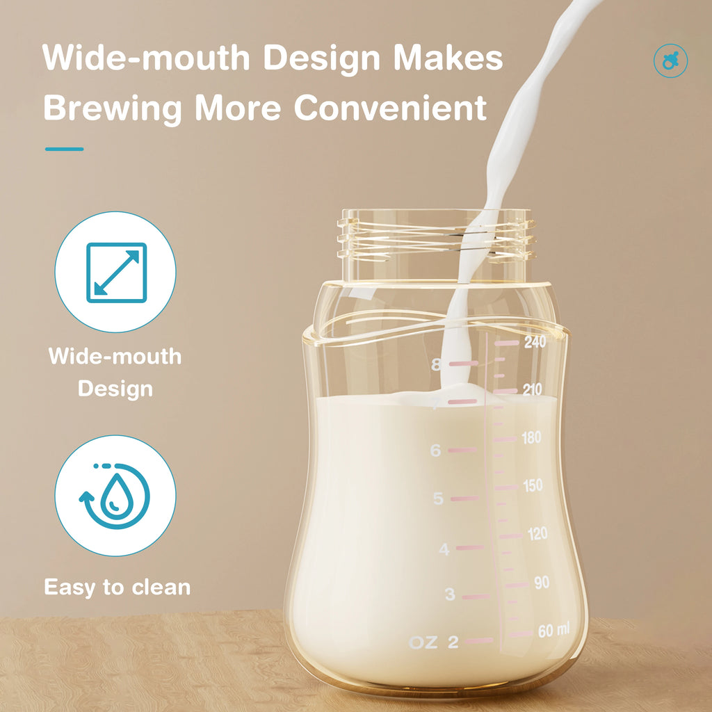 MAMIJOY 160/240/300ml Baby Dot Anti-Colic＆Anti-Bloating PPSU Milk Bottle Kids Drinking Bottle＆Temperature Display Function PS73