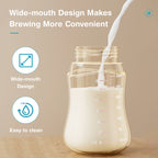 MAMIJOY 160/240/300ml Baby Dot Anti-Colic＆Anti-Bloating PPSU Milk Bottle Kids Drinking Bottle＆Temperature Display Function PS73