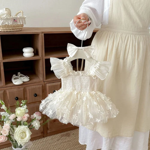 Barboteuse Bébé Fille Princesse – Dentelle Fleurie Élégante