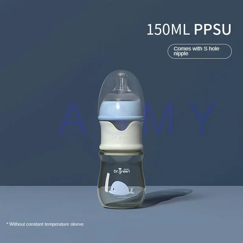 Dr.Green  Newborn Baby Bottle  PPSU 150ml-300ml Wide Mouth Bottle Sealed isolation Fast milk filling Removable/Washable Bottles