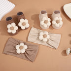 Ensemble Bébé Fille – Bandeau Fleur & Chaussettes