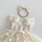 Barboteuse Bébé Fille Princesse – Dentelle Fleurie Élégante