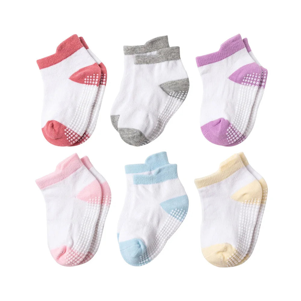 Lot 6 Chaussettes Bébé – Anti-glisse