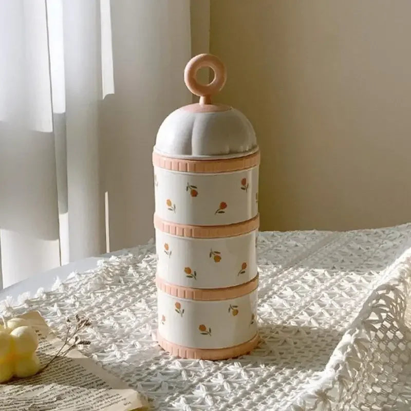 54DF Portable Formula Dispenser Baby Storage Box Rice Container for Baby Cereal Convenient Infant Milk Powder Box